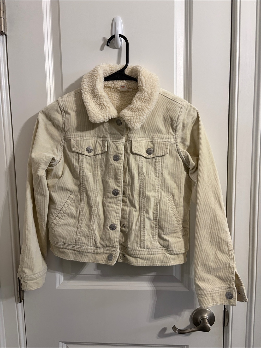 Cat & Jack Cream Sherpa Collar Denim Jacket